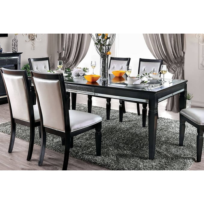 Furniture of America Alena Black 9pc Dining Room Set FOA-CM3452BK-T-9PC