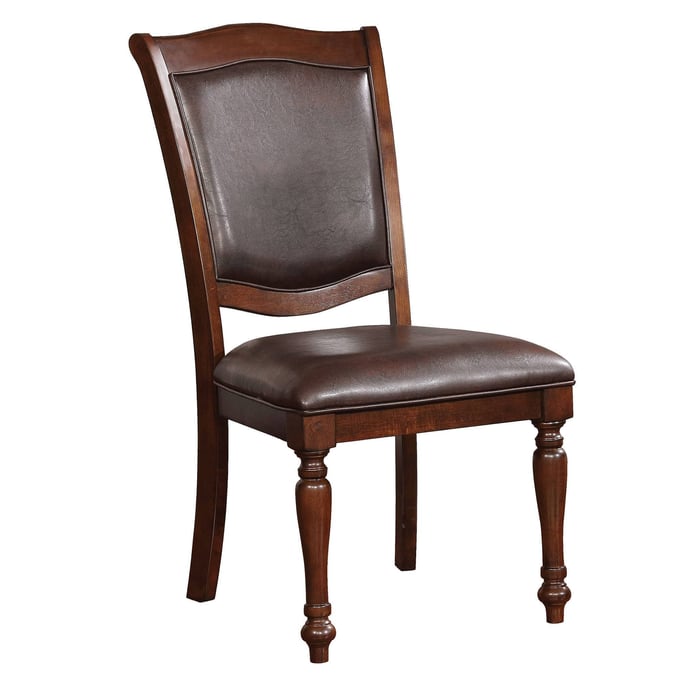 2 Furniture of America Sylvana Brown Cherry Espresso Side Chairs FOA-CM3453SC-2PK