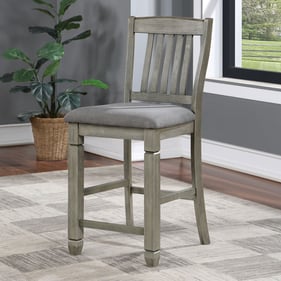 2 Furniture of America Anaya Light Gray Counter Chairs