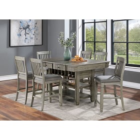 Furniture Of America Anaya Gray 7pc Counter Height Set