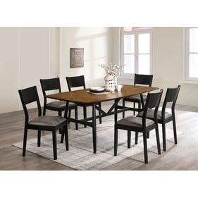 Furniture Of America Oberwil Antique Oak Black 7pc Dining Room Set