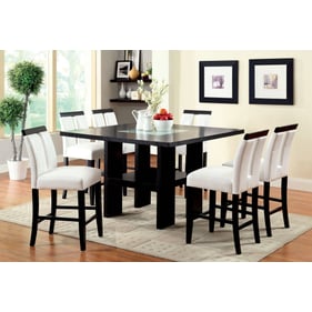 Furniture Of America Luminar Black Beige 7pc Counter Height Set