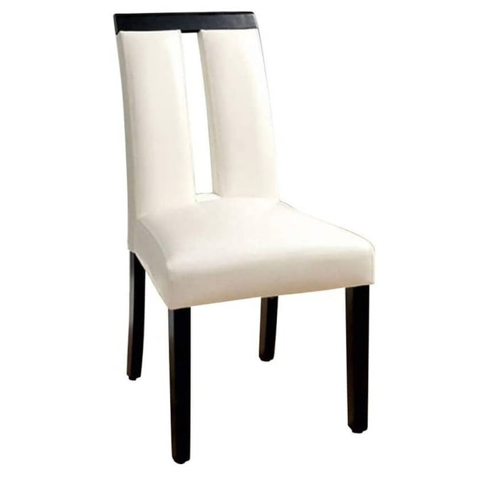 2 Furniture of America Luminar Black White Side Chairs FOA-CM3559SC-2PK