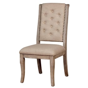 2 Furniture of America Patience Rustic Natural Tone Beige Side Chairs