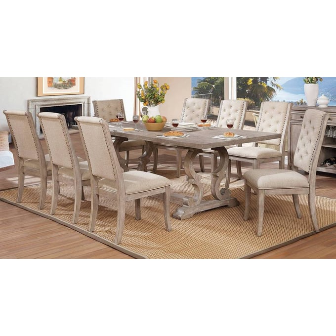 Furniture of America Patience Rustic Natural 9pc Dining Room Set FOA-CM3577T-9PC