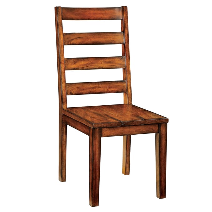 2 Furniture of America Maddison Tobacco Oak Side Chairs FOA-CM3606SC-2PK