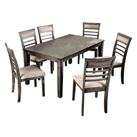 Furniture of America Taylah Weathered Gray 7pc Dining Room Set