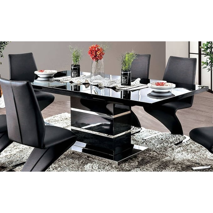 Furniture of America Midvale Black 5pc Dining Room Set FOA-CM3650BK-T-5PC