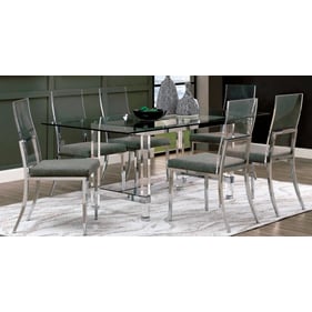 Furniture of America Casper Chrome 7pc Dining Room Set