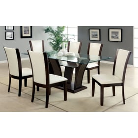 Furniture Of America Manhattan White Brown Cherry 7pc Dining Room Set