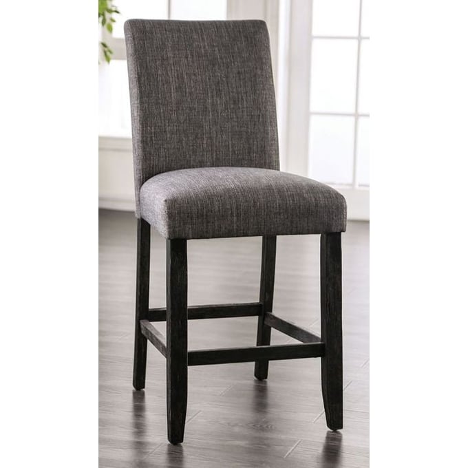 2 Furniture Of America Brule Gray Counter Height Chairs FOA-CM3736GY-PC-2PK