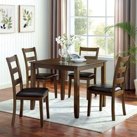 Furniture of America Gracefield Walnut Dark Brown 5pc Dining Room Set