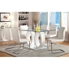 Furniture Of America Lodia White 7pc Dining Room Set