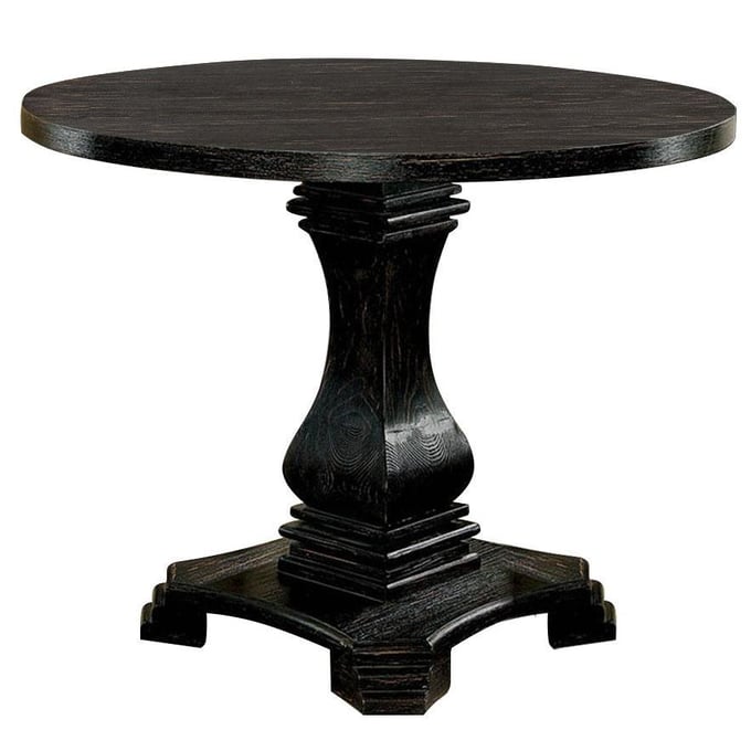 Furniture of America Nerissa Antique Black Round Counter Height Table FOA-CM3840RPT-TABLE