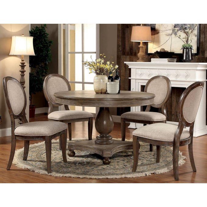 Furniture of America Kathryn Round 5pc Dining Room Set FOA-CM3872RT-5PC