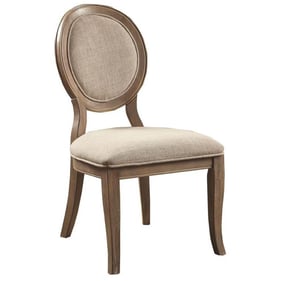 2 Furniture of America Kathryn Rustic Oak Beige Side Chairs