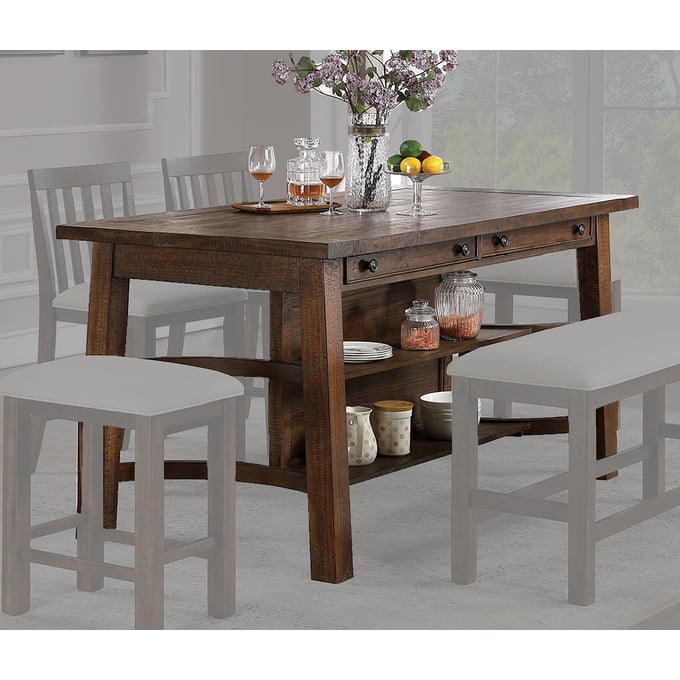 Furniture of America Fredonia Rustic Oak Counter Table FOA-CM3902PT