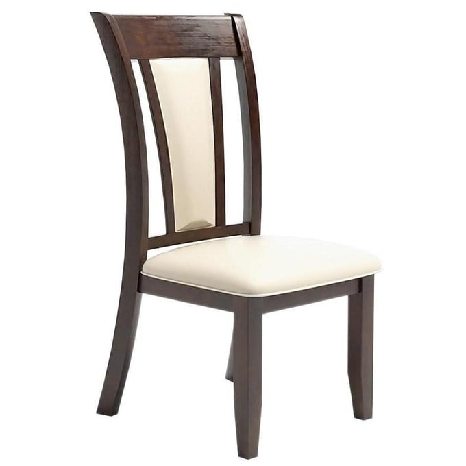 2 Furniture of America Brent Dark Cherry Ivory Side Chairs FOA-CM3984SC-2PK