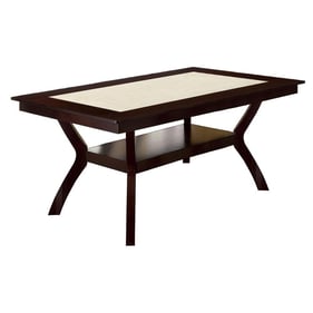 Furniture of America Brent Dark Cherry Ivory Faux Marble Dining Table