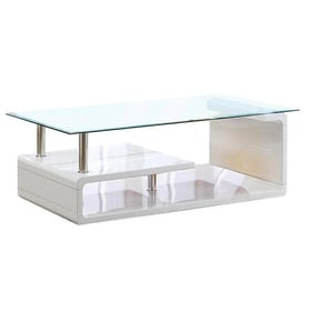 Furniture of America Torkel White Chrome Coffee Table