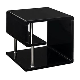 Furniture of America Ninove Black Chrome End Table