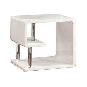 Furniture of America Ninove White Chrome End Table