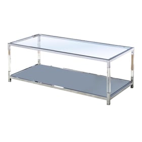 Furniture of America Ludvig Chrome Clear Coffee Table