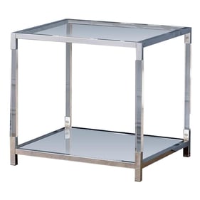 Furniture of America Ludvig Chrome Clear End Table