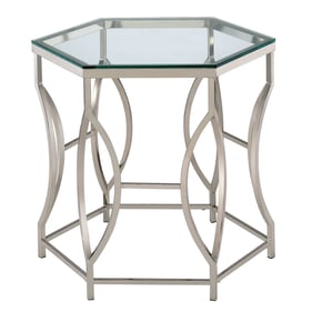 Furniture of America Zola Chrome End Table