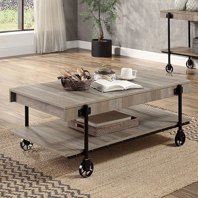 Furniture of America Lobb Natural Tone Coffee Table FOA-CM4217A-C