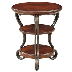 Furniture of America May Brown Cherry Side Table