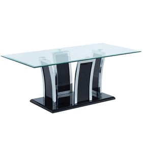 Furniture of America Staten Glossy Black Chrome Coffee Table