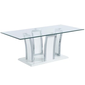 Furniture of America Staten Glossy Glossy White Chrome Coffee Table