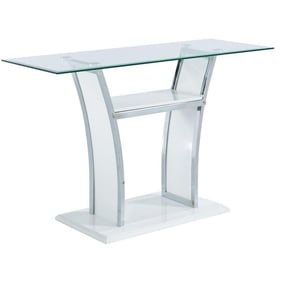 Furniture Of America Staten Glossy White Chrome Sofa Table