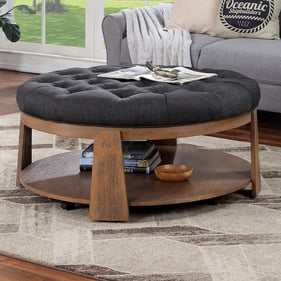 Furniture of America Guis Dark Gray Round Coffee Table