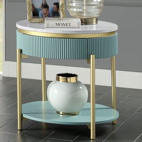 Furniture of America Koblenz Light Teal End Table