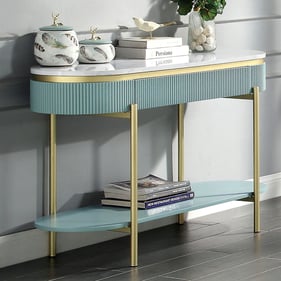 Furniture of America Koblenz Light Teal Sofa Table