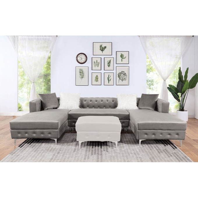 Furniture of America Ciabattoni Gray Sectional FOA-CM6256GY-SECT