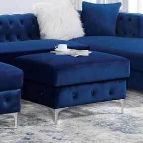 Furniture of America Ciabattoni Navy Ottoman