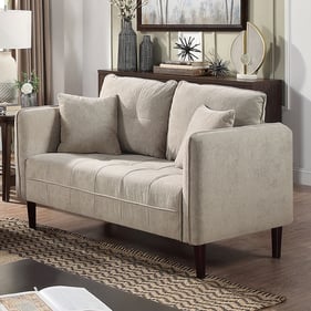 Furniture of America Lynda Light Gray Loveseat with Pillows