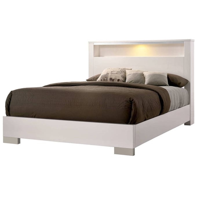 Furniture of America Malte White Queen Bed FOA-CM7049WH-Q-BED