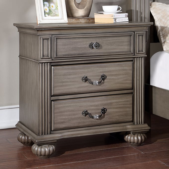 Furniture of America Syracuse Gray Night Stand FOA-CM7129GY-N