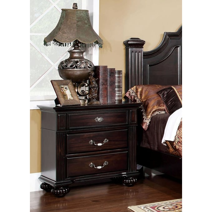 Furniture of America Syracuse Dark Walnut Night Stand FOA-CM7129N