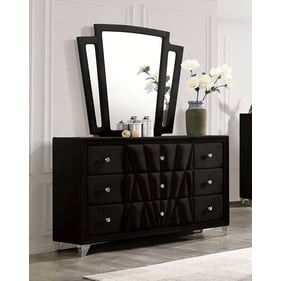 Furniture of America Carissa Black Dresser and Mirror