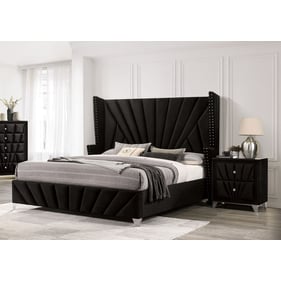 Furniture of America Carissa Black 2pc Bedroom Set with Queen Bed