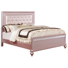 Furniture of America Ariston Rose Pink Tufted Full Bed