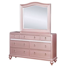 Furniture Of America Ariston Rose Gold Dresser And Arch Mirror