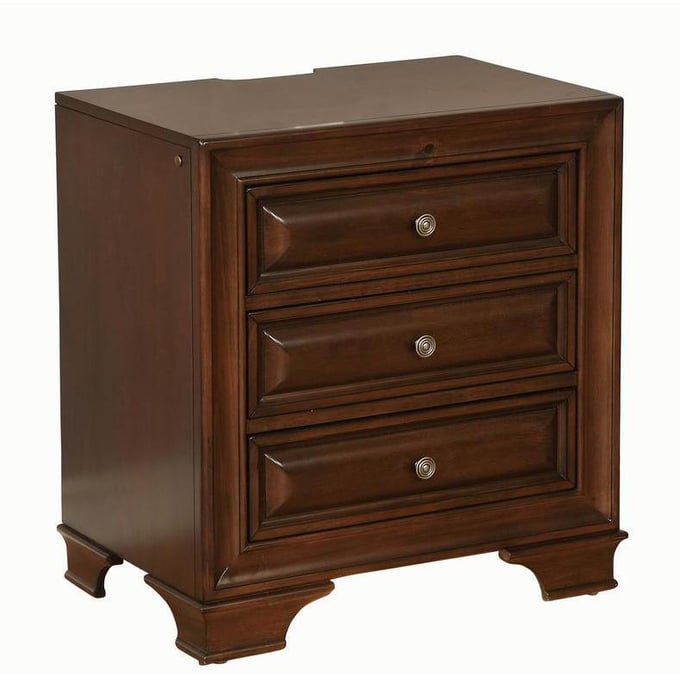 Furniture of America Brandt Brown Cherry Night Stand FOA-CM7302CH-N