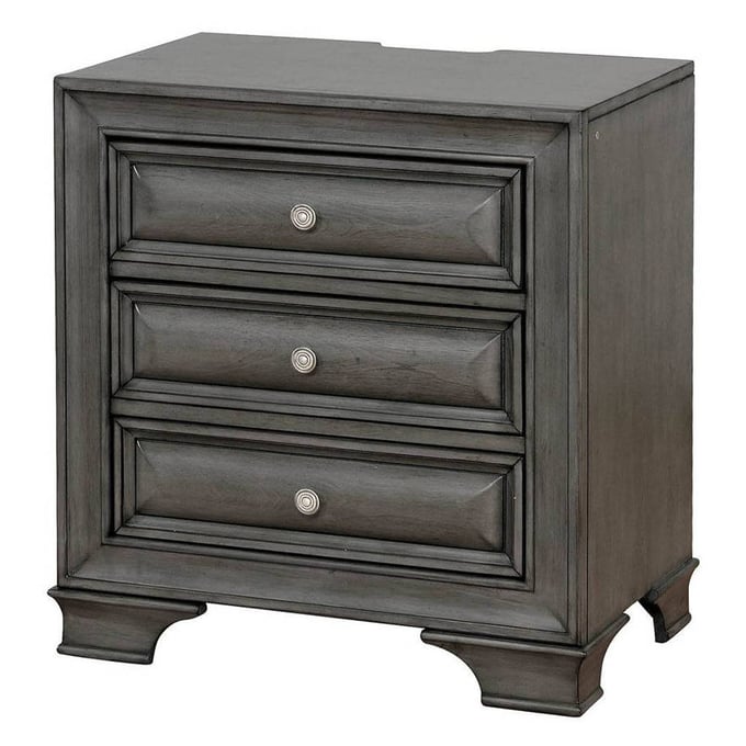 Furniture of America Brandt Gray Night Stand FOA-CM7302GY-N