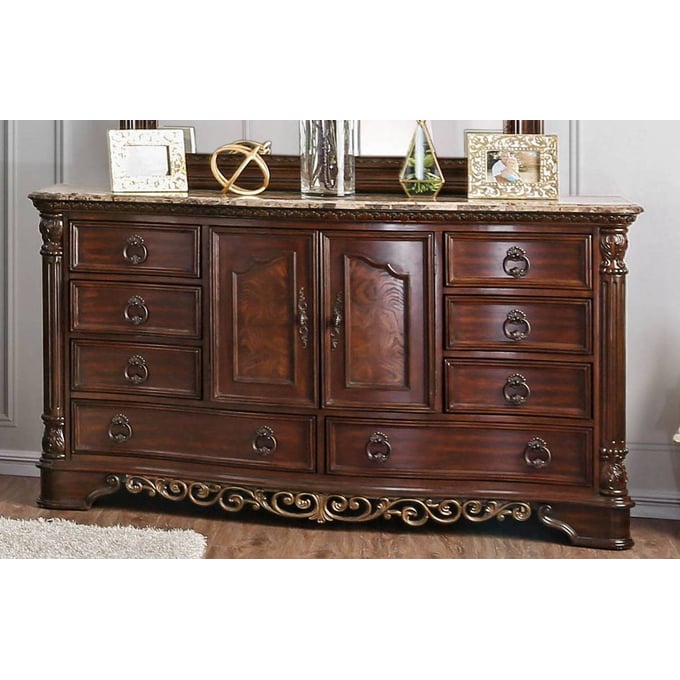 Furniture of America Menodora Brown Cherry Dresser FOA-CM7311D